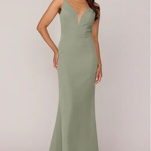 Revelry Silver Sage Camilla Bridesmaid Dress